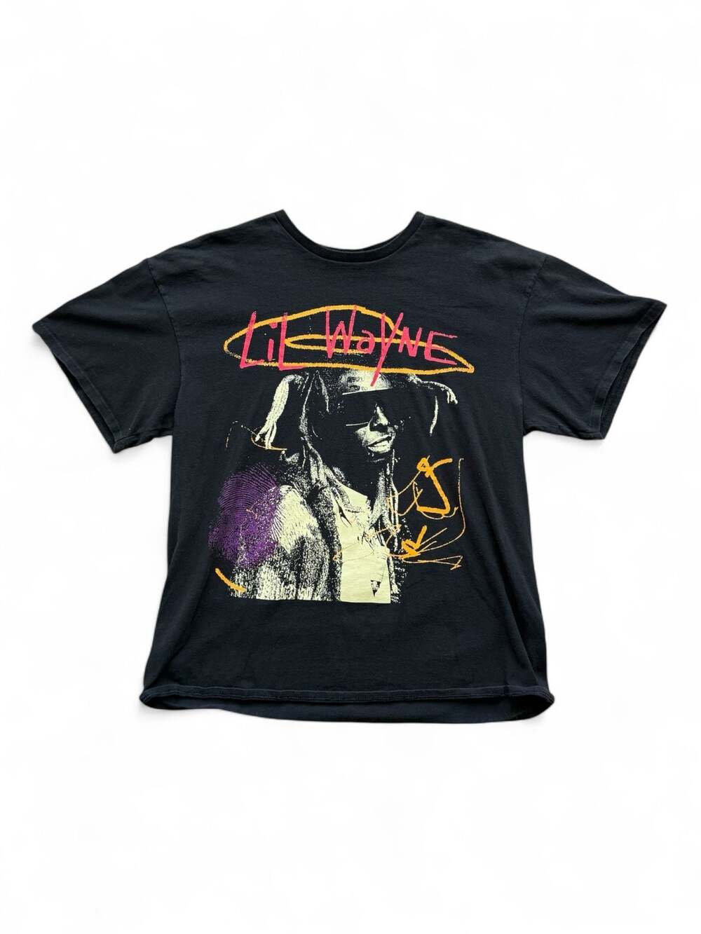 Lil Wayne Graphic T-Shirt Black Size XL